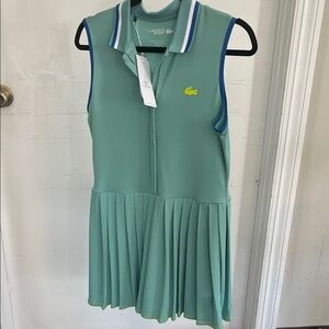 Lacoste Mint Green Tennis Dress with Pleats